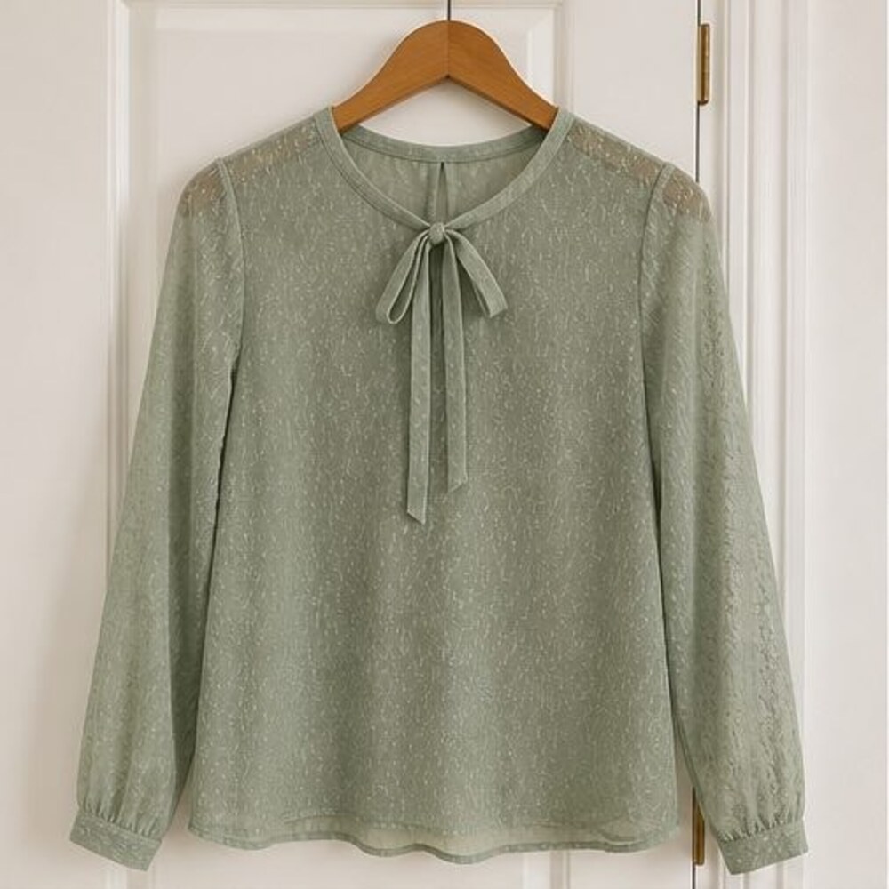 Sage Smocked Top